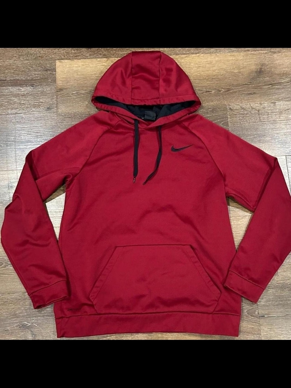 Nike Red Hooded Pullover with Black Swoosh